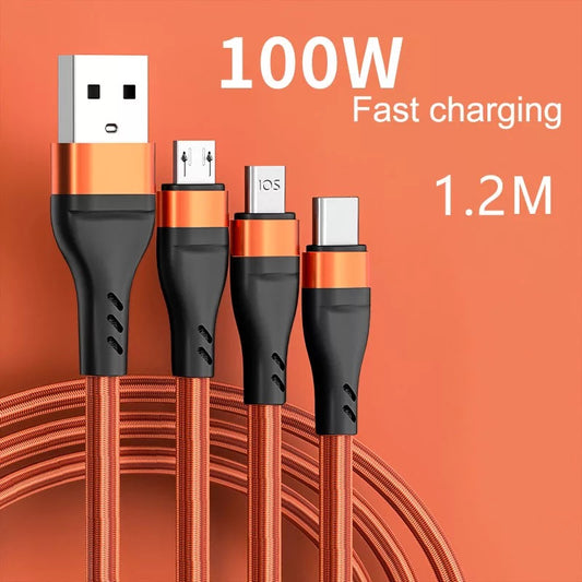 3 in 1 Charger Cable Orange